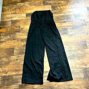 Women’s Black Jumpsuit with Beaded Straps